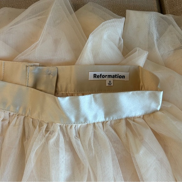NEW Reformation Prisca Sheer Midi Skirt - Ivory Cream Small S - Picture 7 of 11